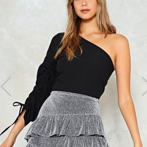 Nasty Gal One Shoulder Top WHITE